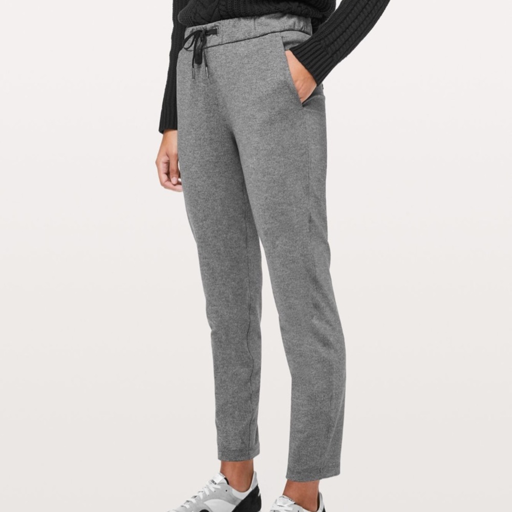 Lululemon Women’s  Jogger On The Fly 7/8 Pant Gray Heathered Black *luxtreme*